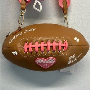 Betsey Johnson Kitsch XOTOSS Football Bag 🏈 🎀